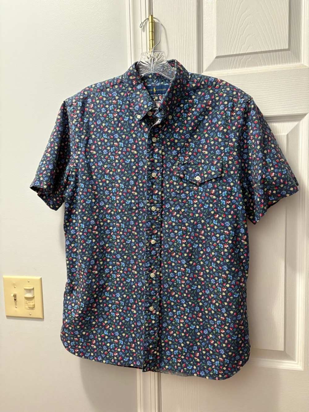 Men’s Polo Ralph Lauren Floral Button Down Short Sleeve Shirt - Size M